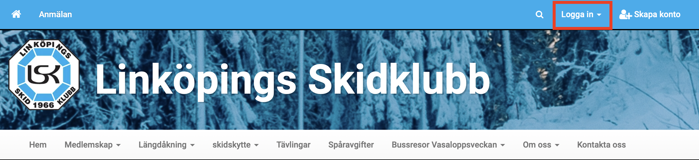 Skärmklipp på menyrad